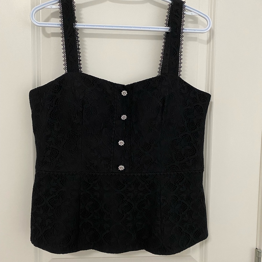 Elegant Black Lace Women's Top